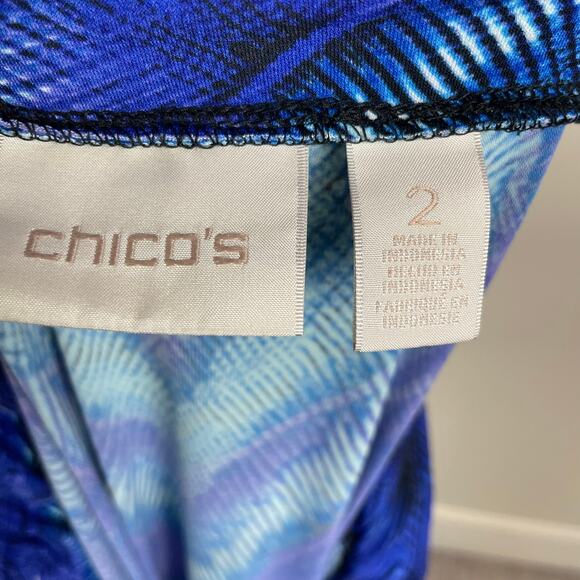 Chico's Blue Black Medallion Print Knit Maxi Skirt 2 - Picture 7 of 8